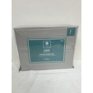 Tranquil Home Willow 1200 Thread Count Antimicrobial Full Sheet Set Light Grey
